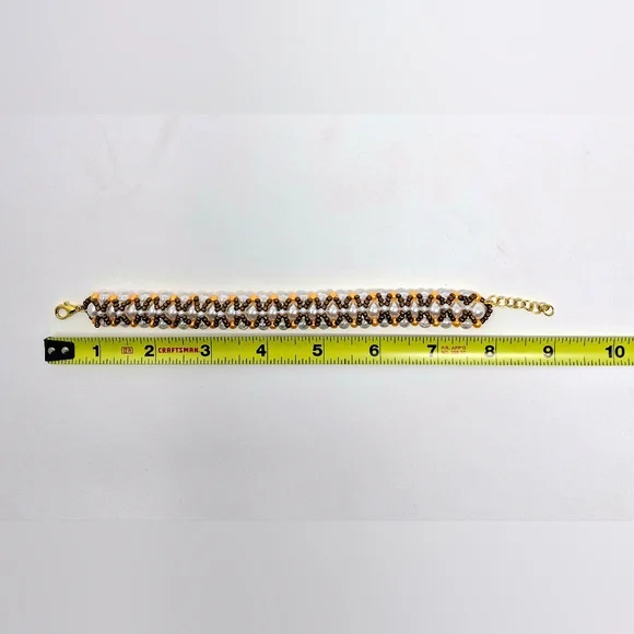 Handmade beaded bracelet with claps - Picture 2 of 2